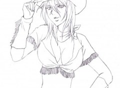 Wallpapers Art - Pencil Harribel cowgirl