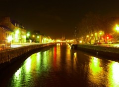 Fonds d'cran Constructions et architecture Quimper by night [depuis un pont sur l'Odet]