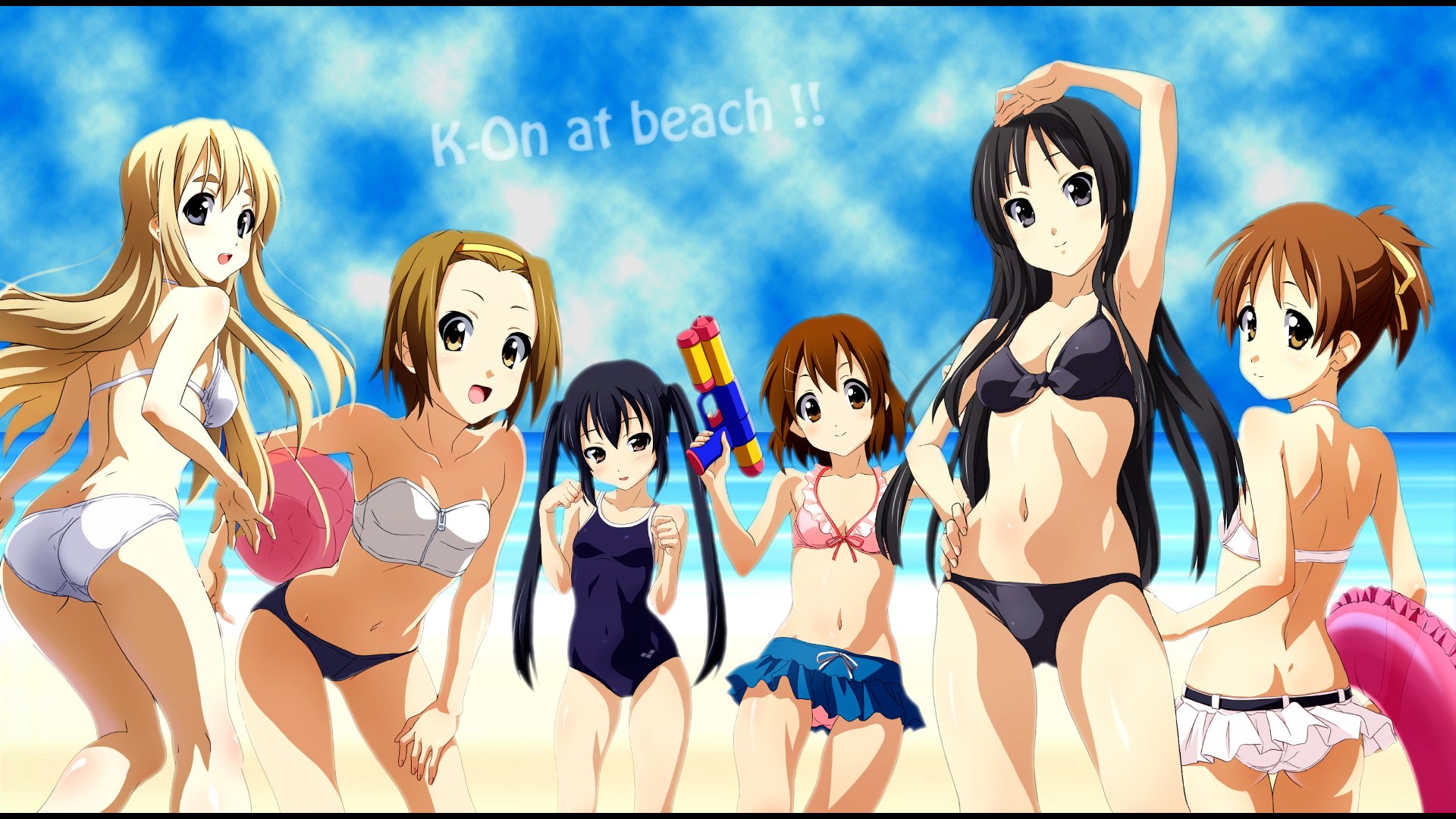 Wallpapers Manga K-ON! Akiyama Mio K-on at beach