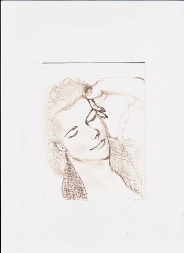 Fonds d'cran Art - Crayon Portraits femme pensive