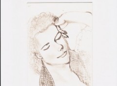 Wallpapers Art - Pencil femme pensive