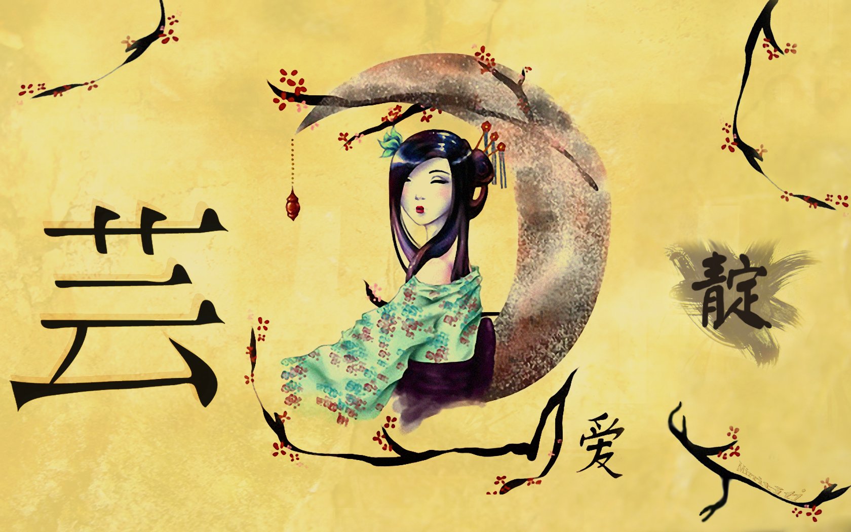 Wallpapers Digital Art Style Asian geiko Epur