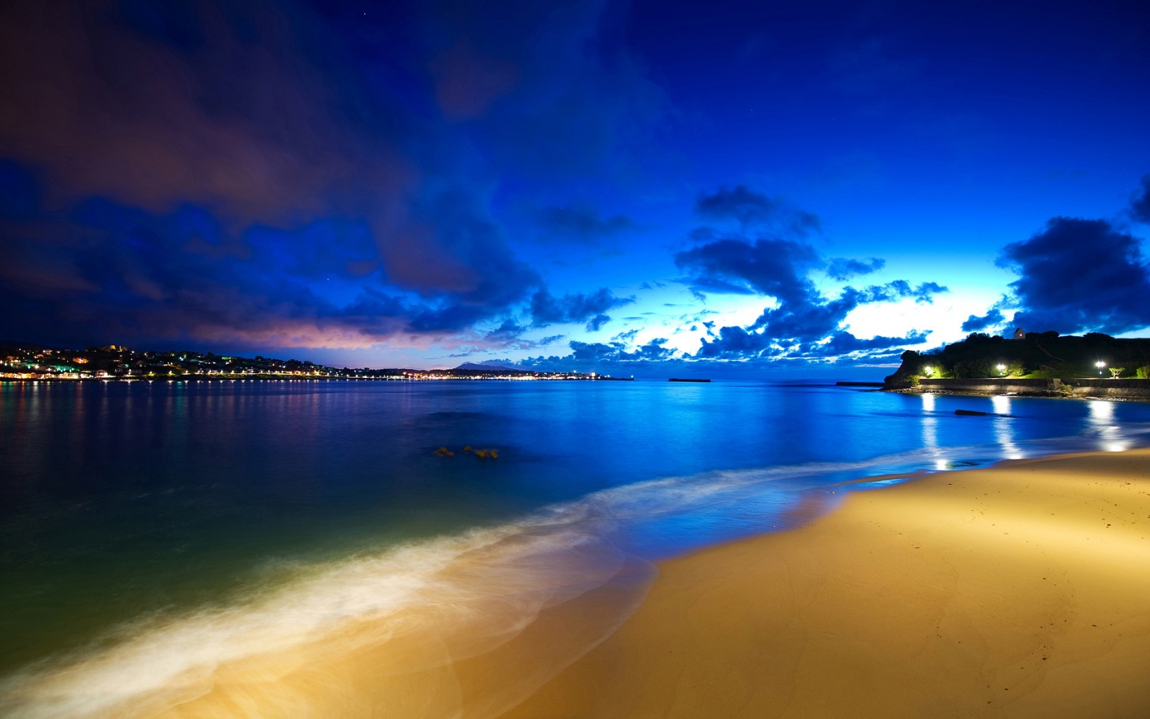 Wallpapers Nature Seas - Oceans - Beaches Plage la nuit