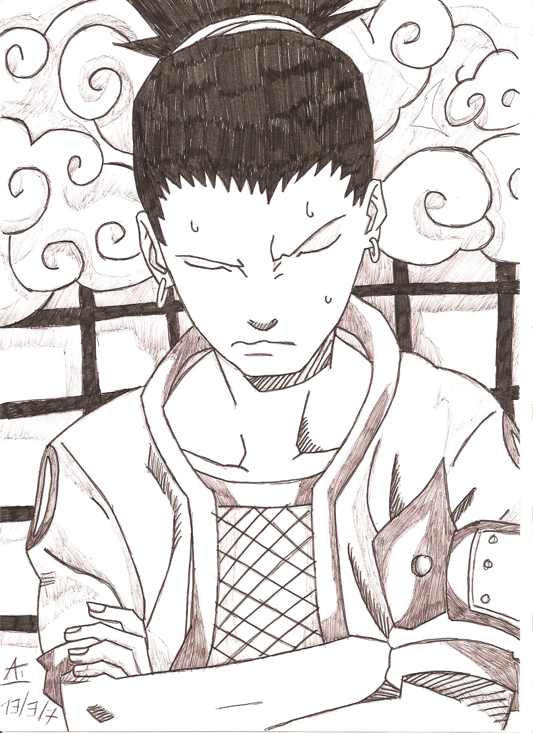 Wallpapers Art - Pencil Manga - Naruto shikamaru