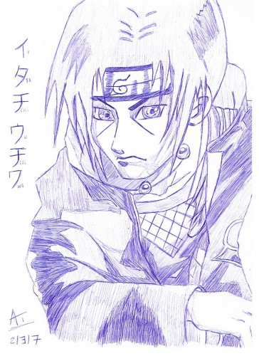 Wallpapers Art - Pencil Manga - Naruto itachi ushiwa