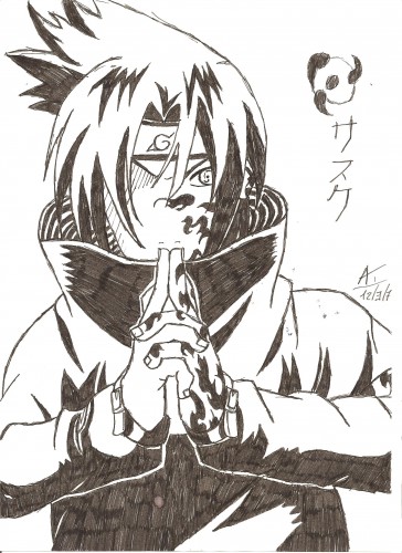 Wallpapers Art - Pencil Manga - Naruto sasuke