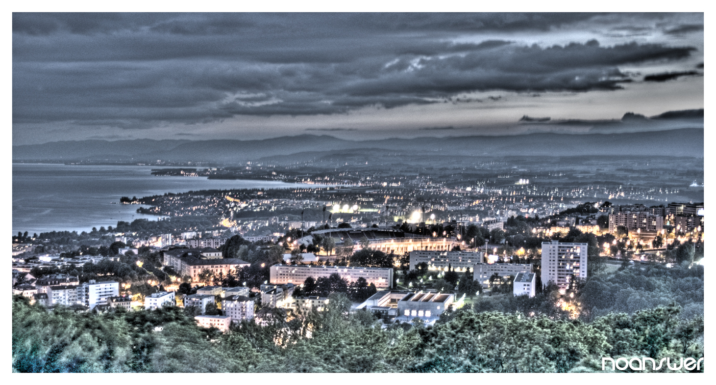 Wallpapers Constructions and architecture Cities - Towns HDR Lausanne by night