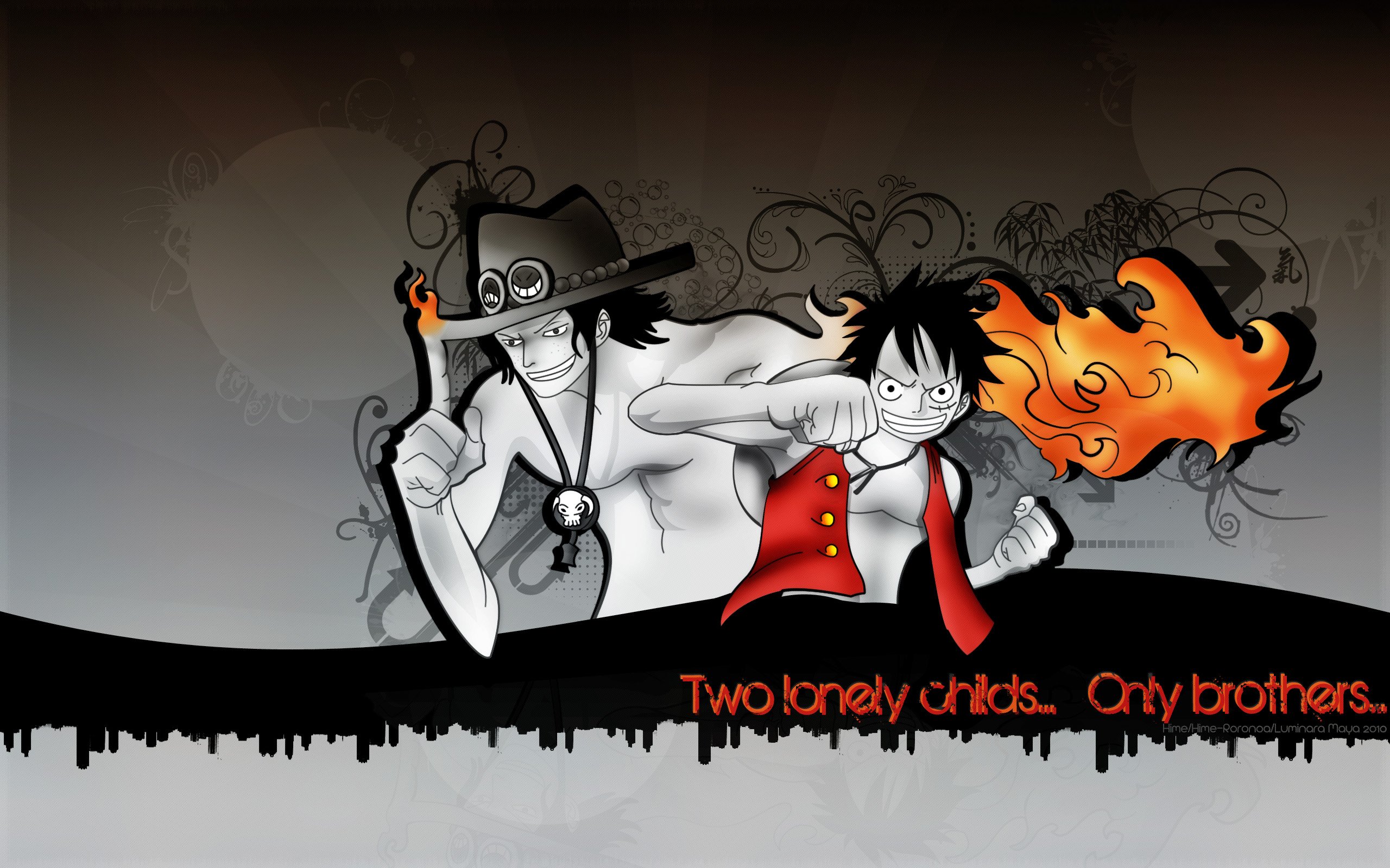 Wallpapers Manga One Piece two lonely childs...only brothers...