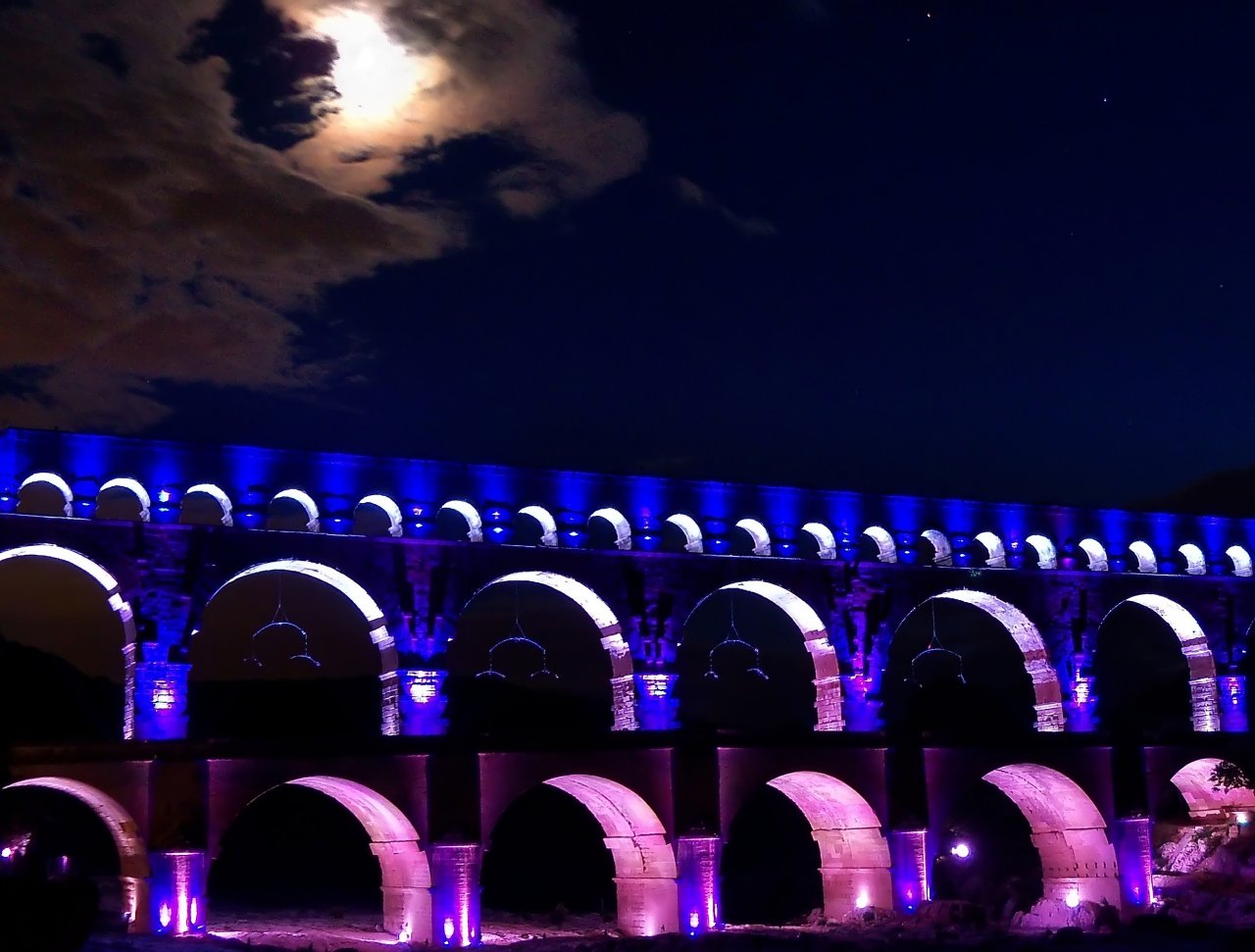 Wallpapers Trips : Europ France > Languedoc-Roussillon Le groupe F au Pont du gard (30)