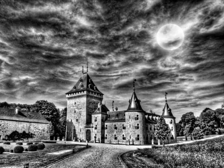 Wallpapers Constructions and architecture Castles - Palace Chateau Hargimont HDR et N&B