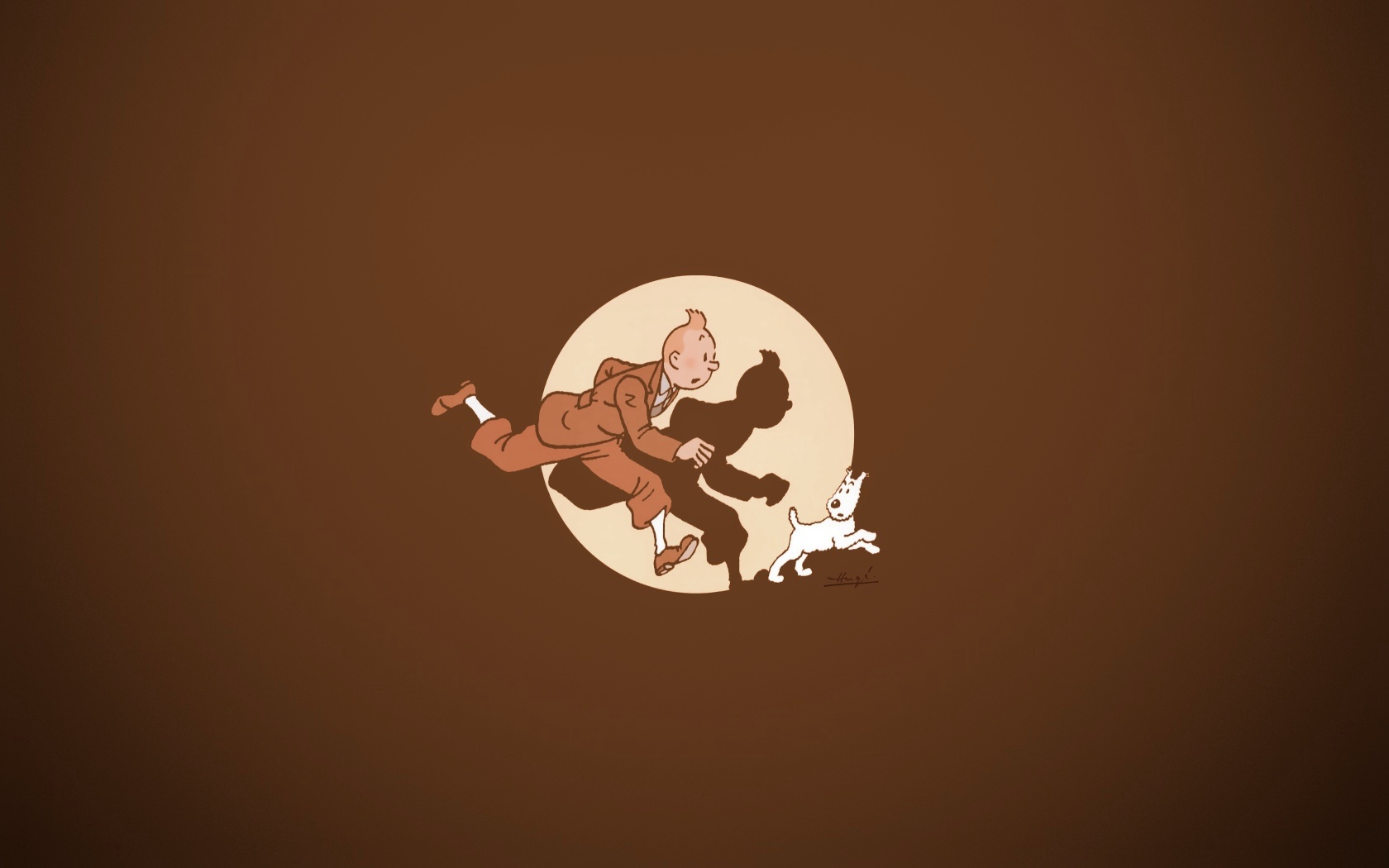 Wallpapers Art - Painting Comics Tintin et milou (generique brun)