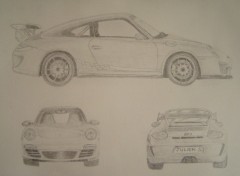 Fonds d'cran Art - Crayon porsches 