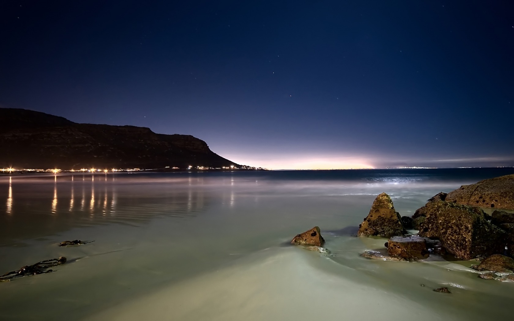 Wallpapers Nature Seas - Oceans - Beaches Plage la nuit