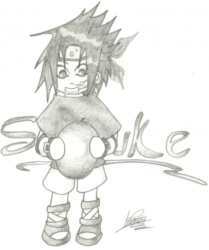 Wallpapers Art - Pencil Manga - Naruto Uchiwa Sasuke