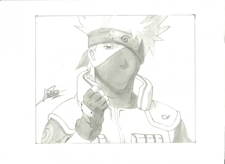 Fonds d'cran Art - Crayon Manga - Naruto Kakashi