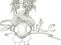 Wallpapers Art - Pencil Uchiwa Sasuke