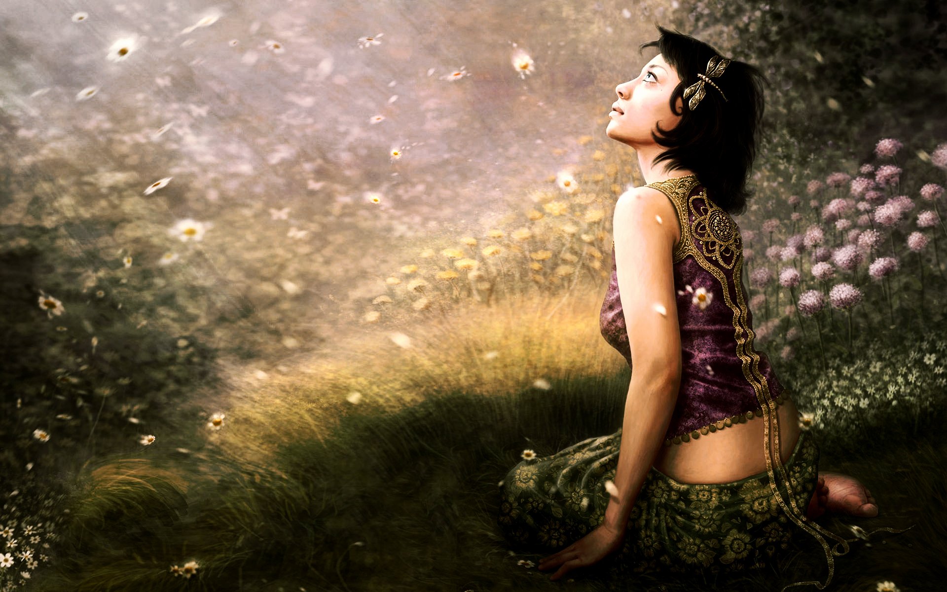 Wallpapers Digital Art Women - Femininity Oriental Garden