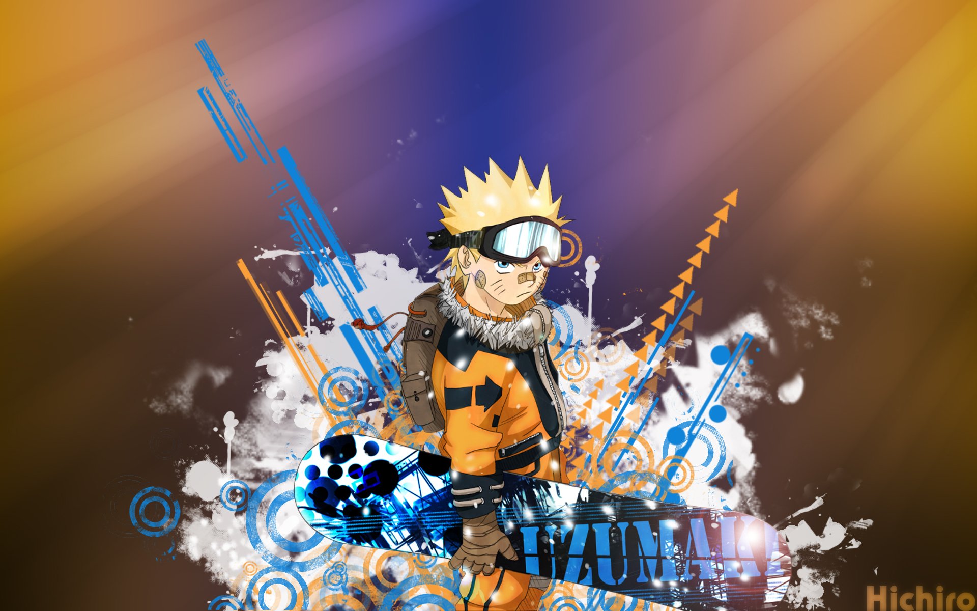 Fonds d'cran Manga Naruto Naruto_Snowboard