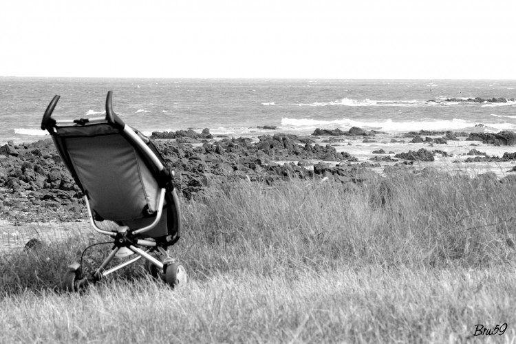 Fonds d'cran Nature Mers - Ocans - Plages Poussette devant la mer