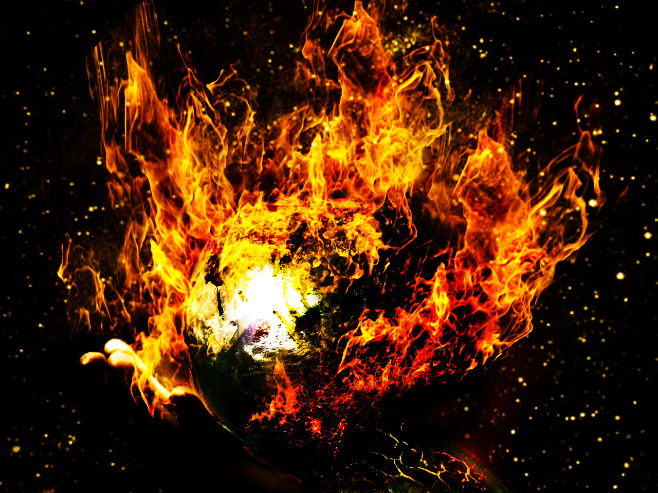 Wallpapers Digital Art Elements : air, water, fire, earth fire