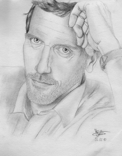 Fonds d'cran Art - Crayon Cinma - Sries TV Hugh Laurie