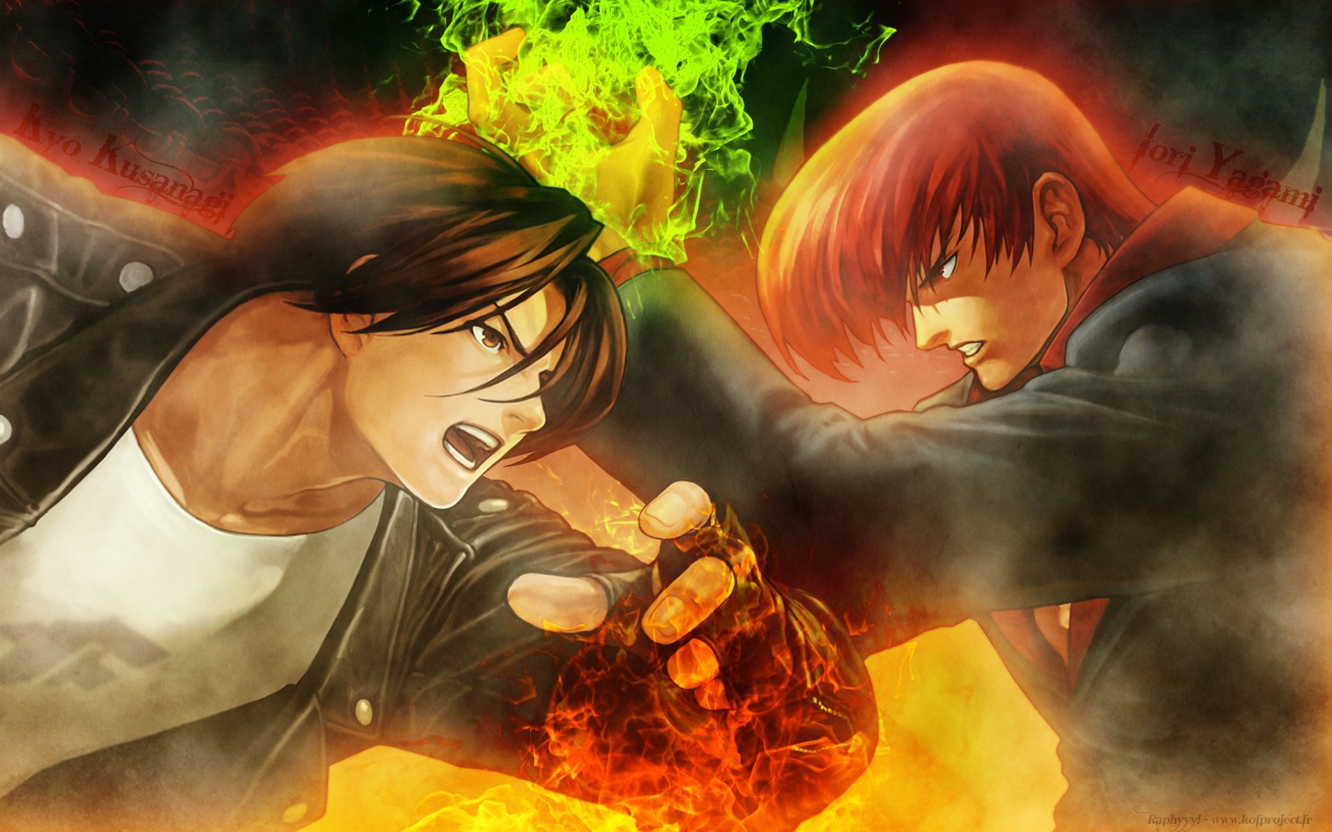 Wallpapers Video Games King of Fighters Kyo vs Iori