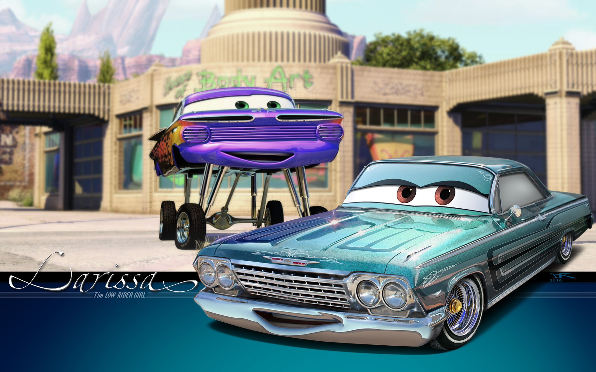 Wallpapers Cartoons Cars 1 and 2 Larissa - The Low Rider Girl