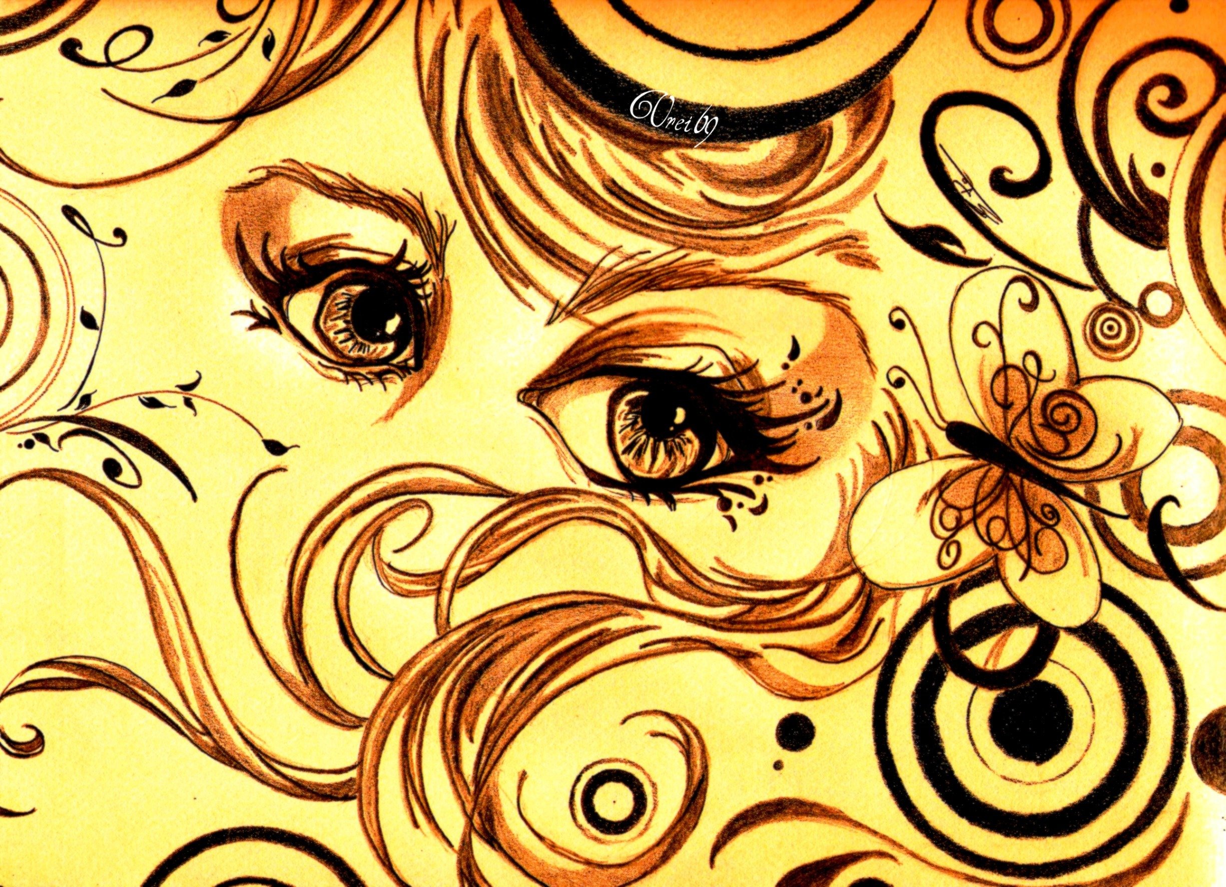 Wallpapers Art - Pencil Eyes Glamorous Eyes 01