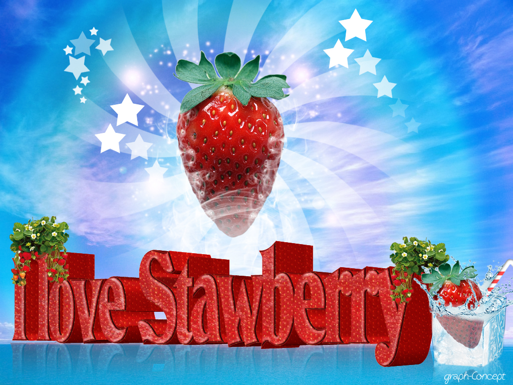 Fonds d'cran Art - Numrique Compositions 2D I love strawberry