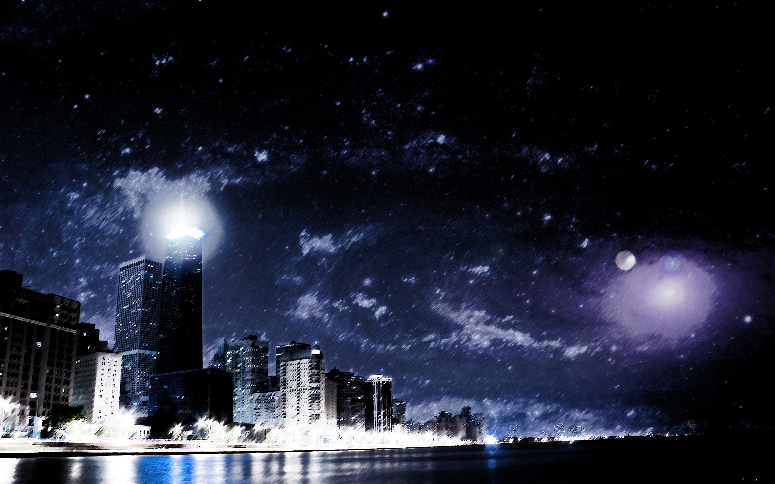 Wallpapers Digital Art Architecture - constructions Moonlight city