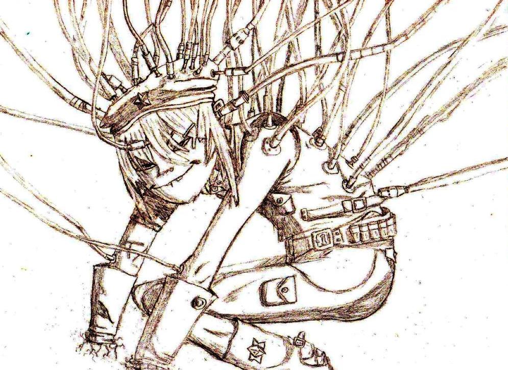 Wallpapers Art - Pencil Characters Cyborg noodle