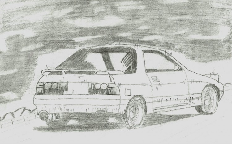 Wallpapers Art - Pencil Cars and motorbikes RX7 FC 3S (arrire)