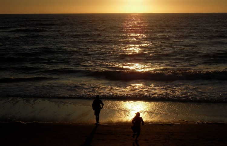 Fonds d'cran Nature Mers - Ocans - Plages coucher de soleil