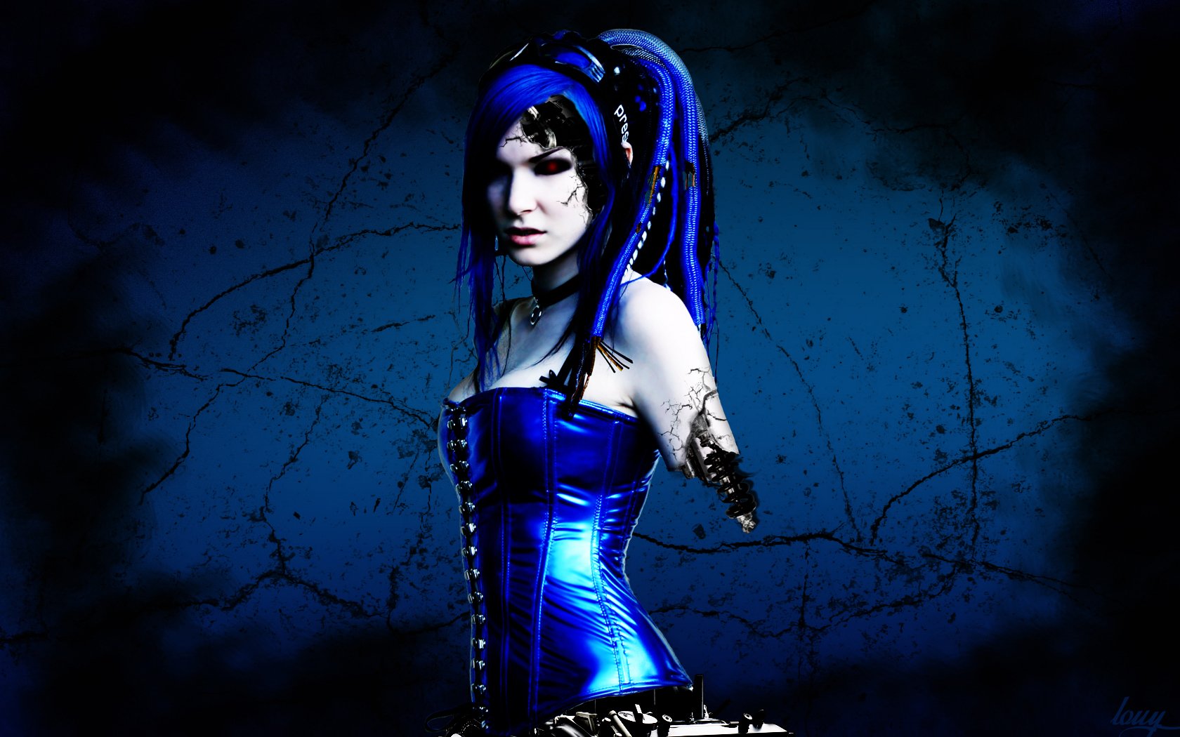 Wallpapers Fantasy and Science Fiction Cyborgs blue cyborg