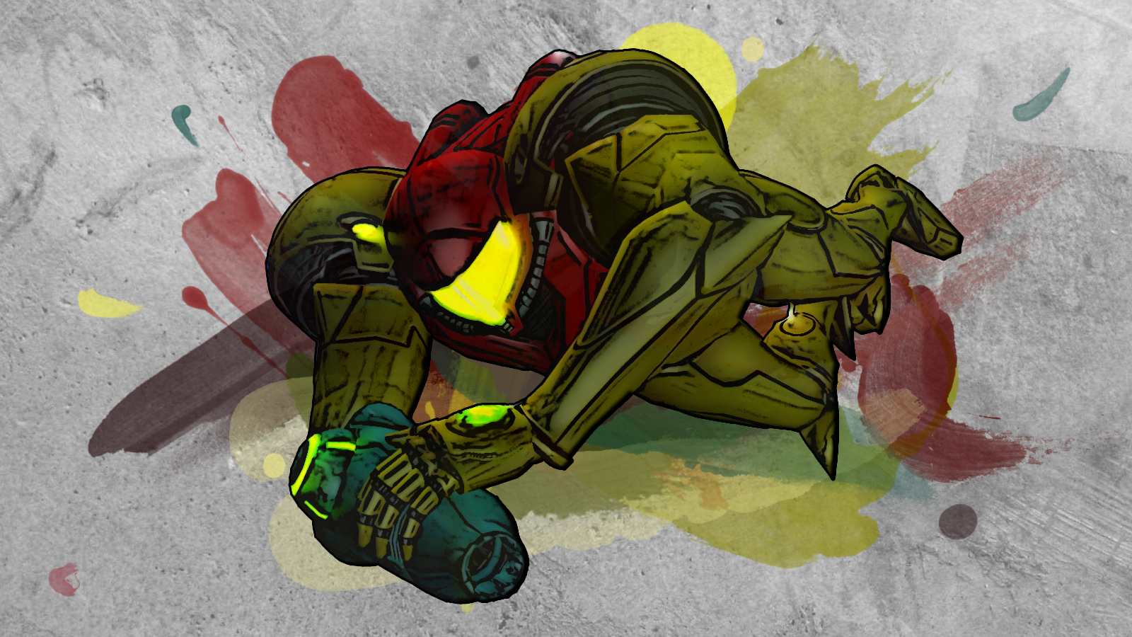 Fonds d'cran Jeux Vido Metroid Samus in offensive painting