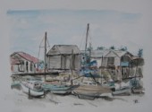 Fonds d'cran Art - Peinture Noirmoutier en l'ile, le port du patrimoine.