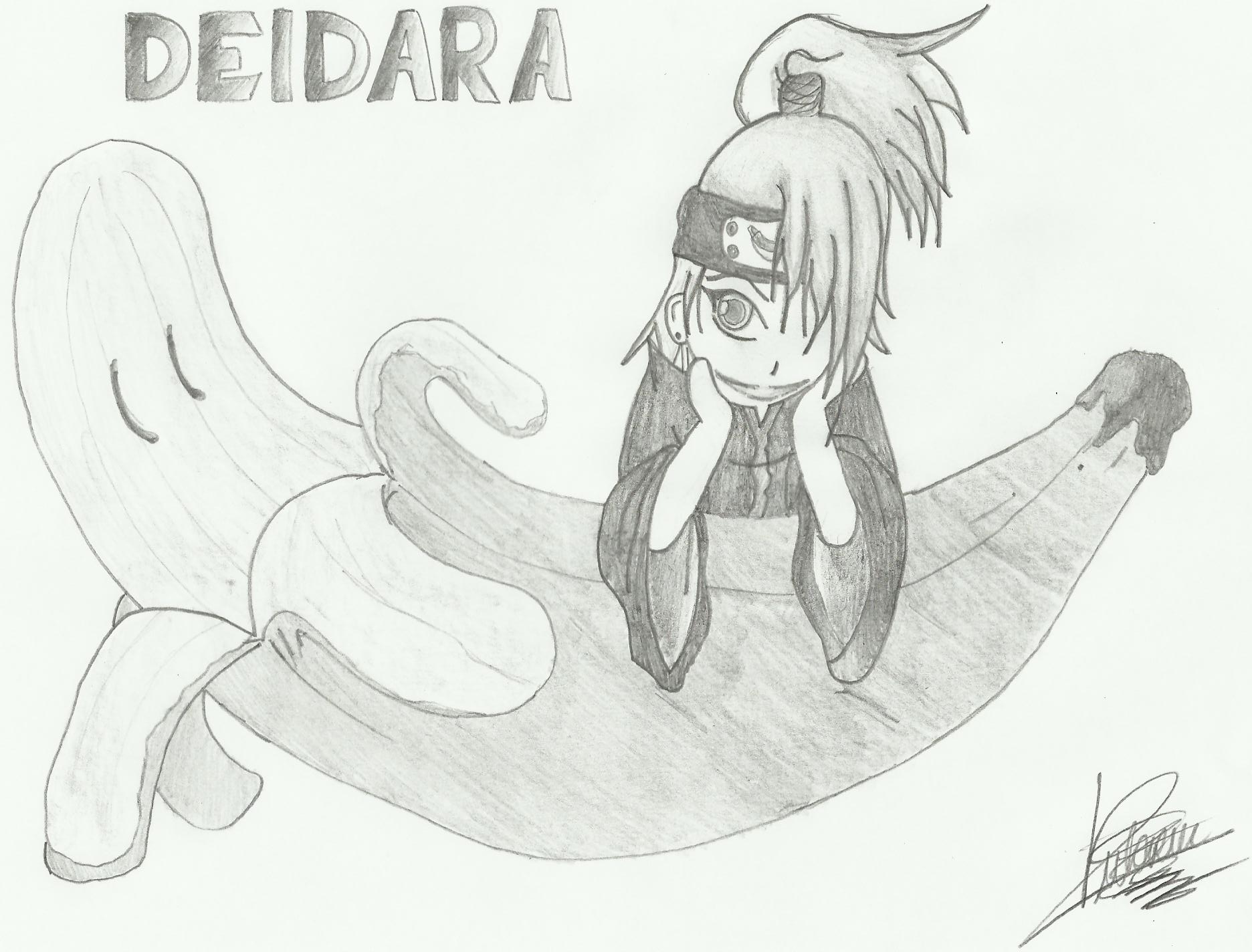 Fonds d'cran Art - Crayon Manga - Naruto Chibi Deidara Banane