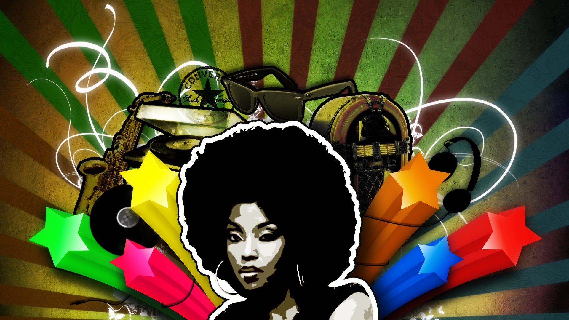 Wallpapers Digital Art Music Vintage afro music