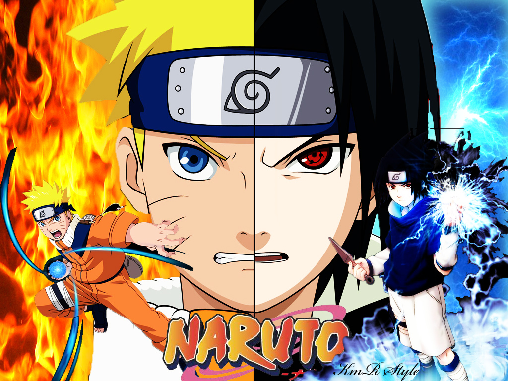 Fonds d'cran Manga Naruto Naruto vs Sasuke