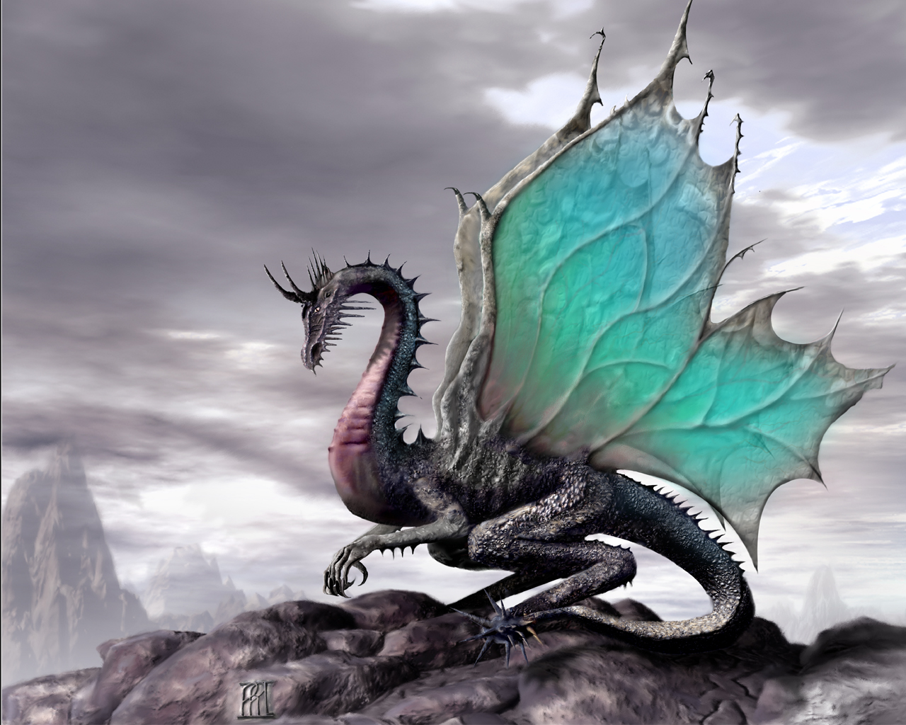 Fonds d'cran Fantasy et Science Fiction Cratures : Dragons dragon meraude