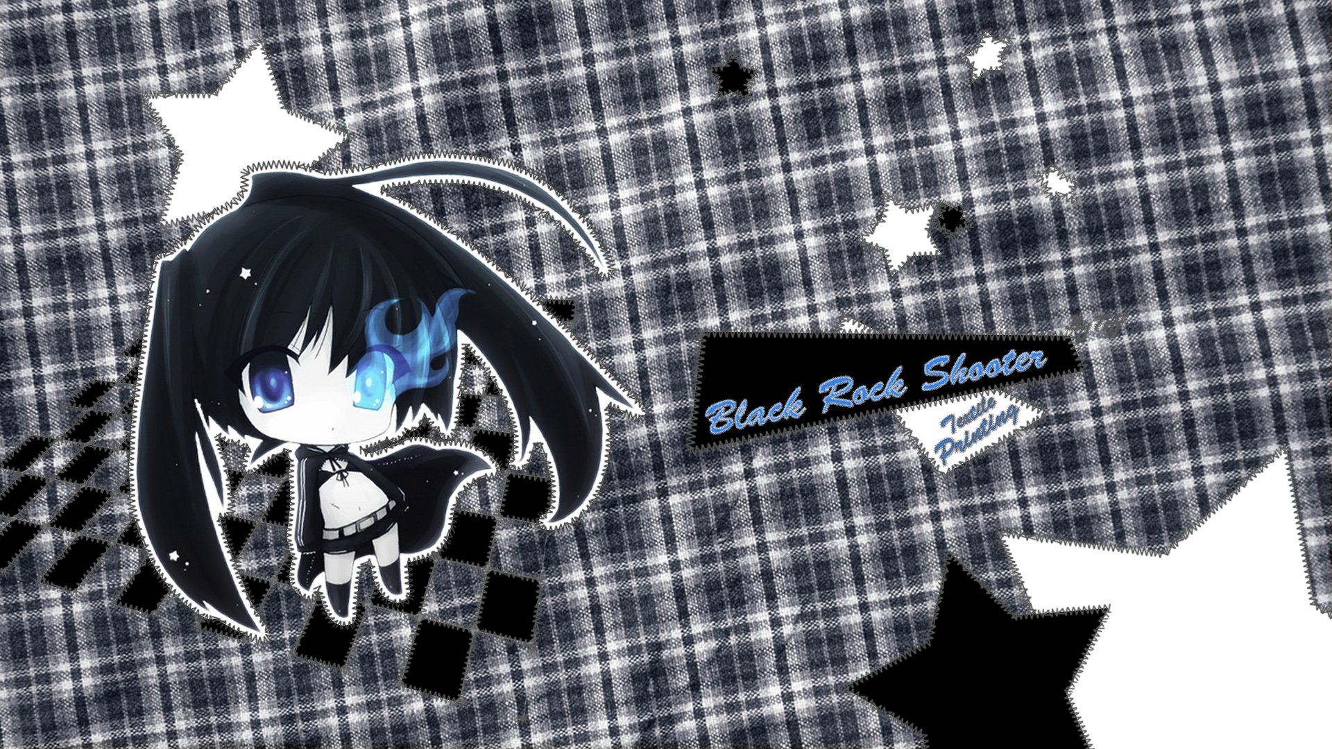 Wallpapers Manga Black Rock Shooter BRS Textile Printing