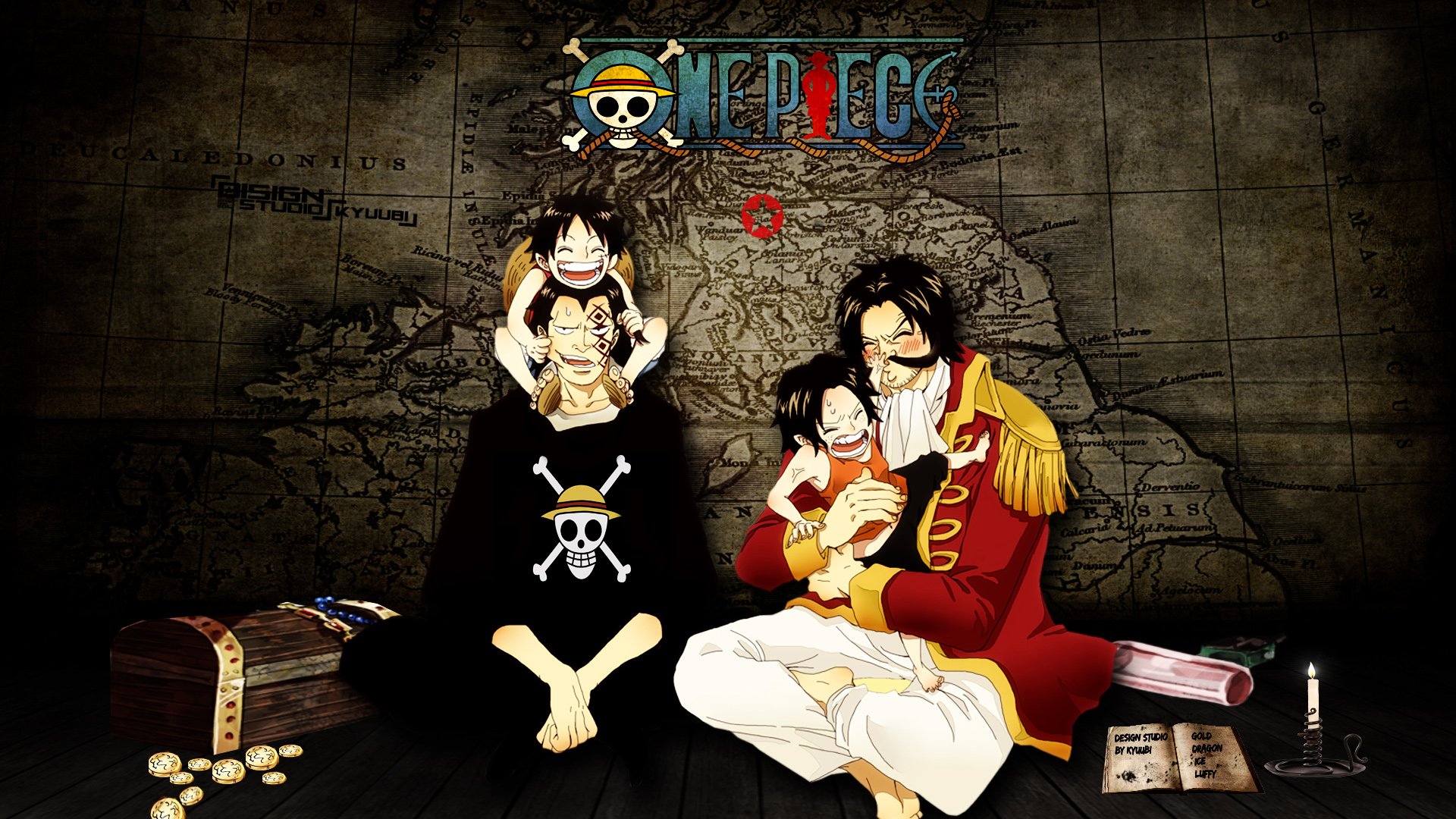 Fonds d'cran Manga One Piece gold ice dragon luffy