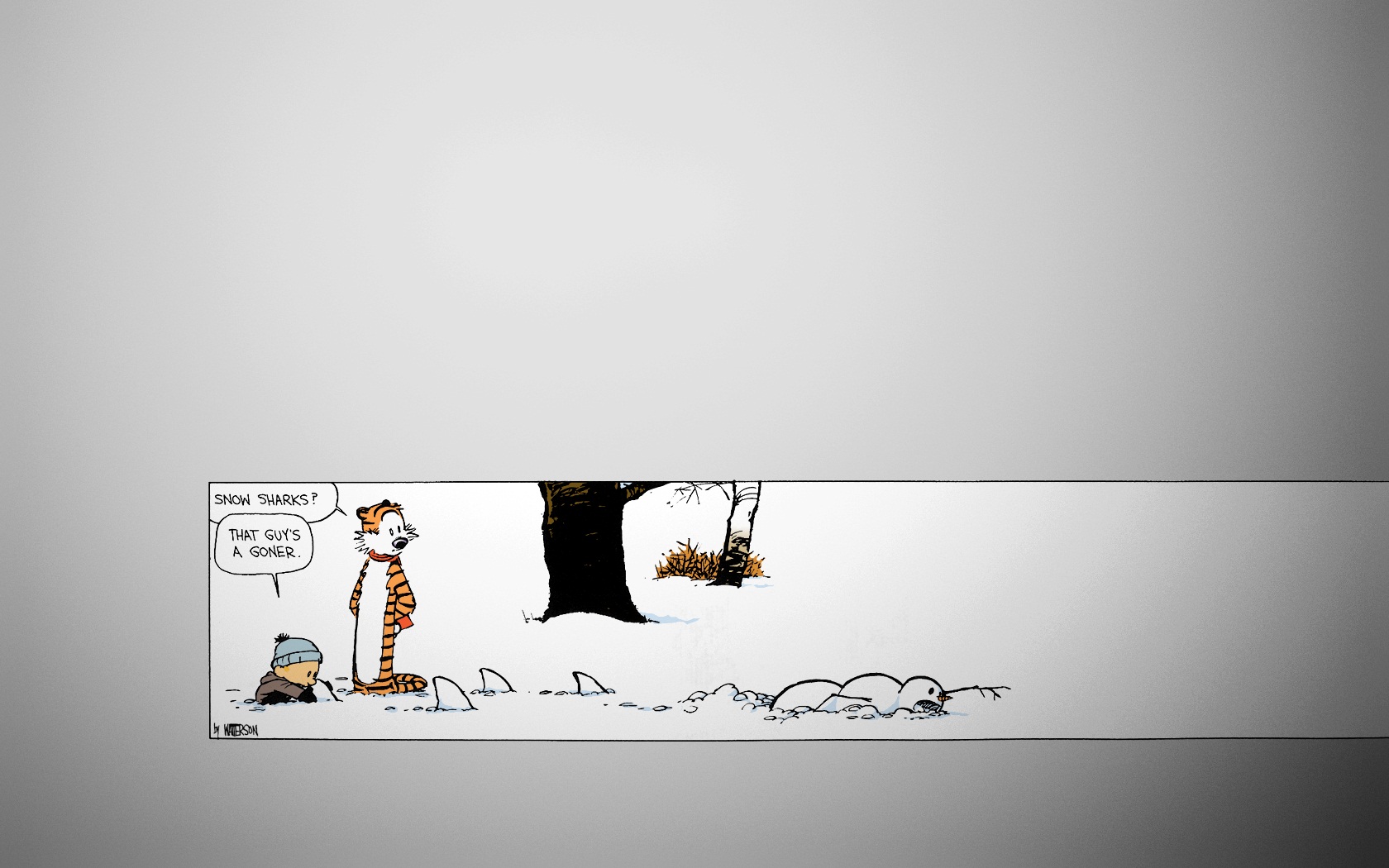 Wallpapers Comics Calvin & Hobbes Snow sharks