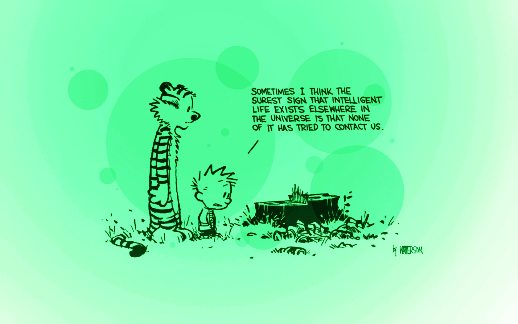 Fonds d'cran Comics et BDs Calvin & Hobbes Calvin's Green Thinking