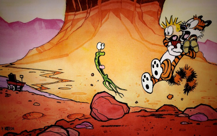 Wallpapers Comics Calvin & Hobbes Discovering Mars