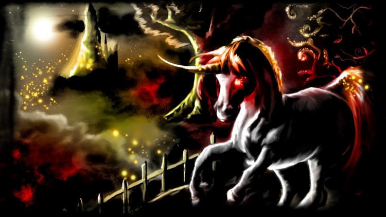 Fonds d'cran Art - Peinture Fantasy Cheval noir