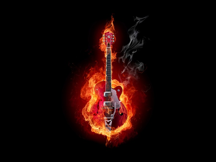 Fonds d'cran Musique Instruments - Divers Fireguitar