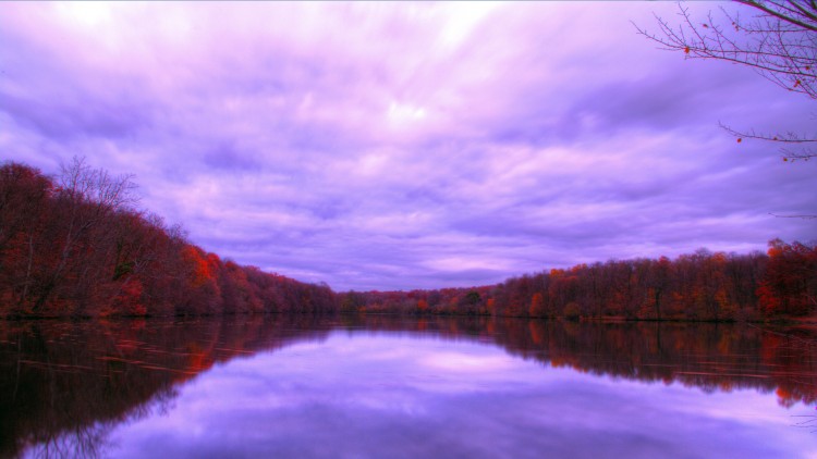 Fonds d'cran Nature Saisons - Automne automne tang couleurs nuages ciel lumire arbres