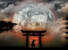 Fonds d'cran Art - Numrique Samurai Au Claire De Lune