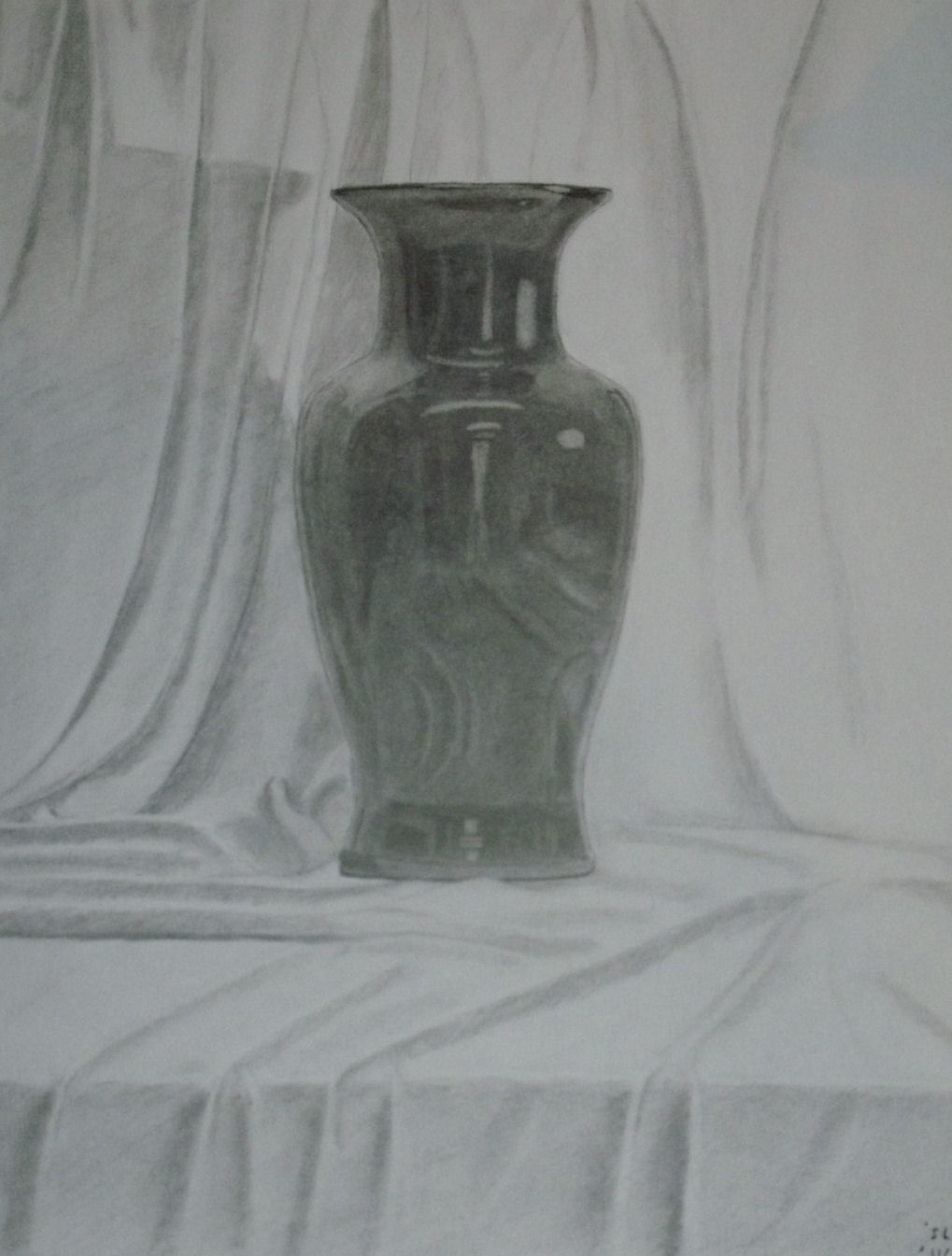 Fonds d'cran Art - Crayon Natures mortes Vase faence